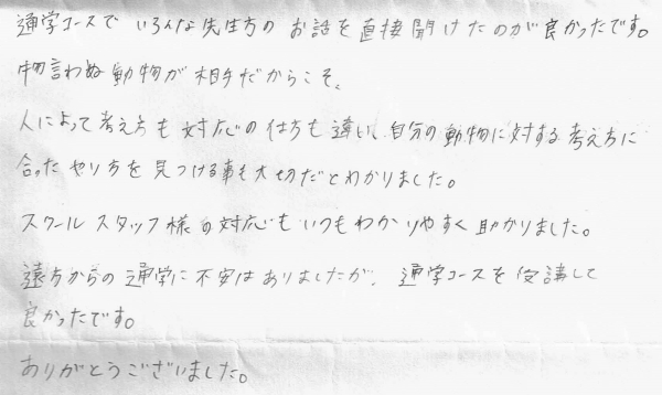 手書きのコメント画像