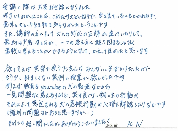 手書きのコメント画像