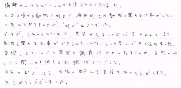 手書きのコメント画像